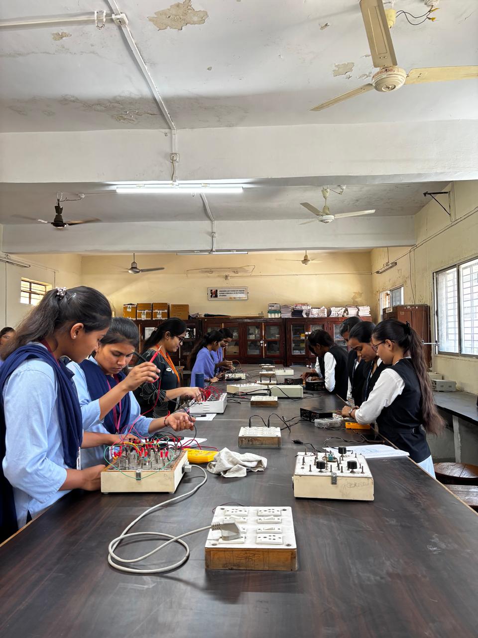 Students performing Experiments 