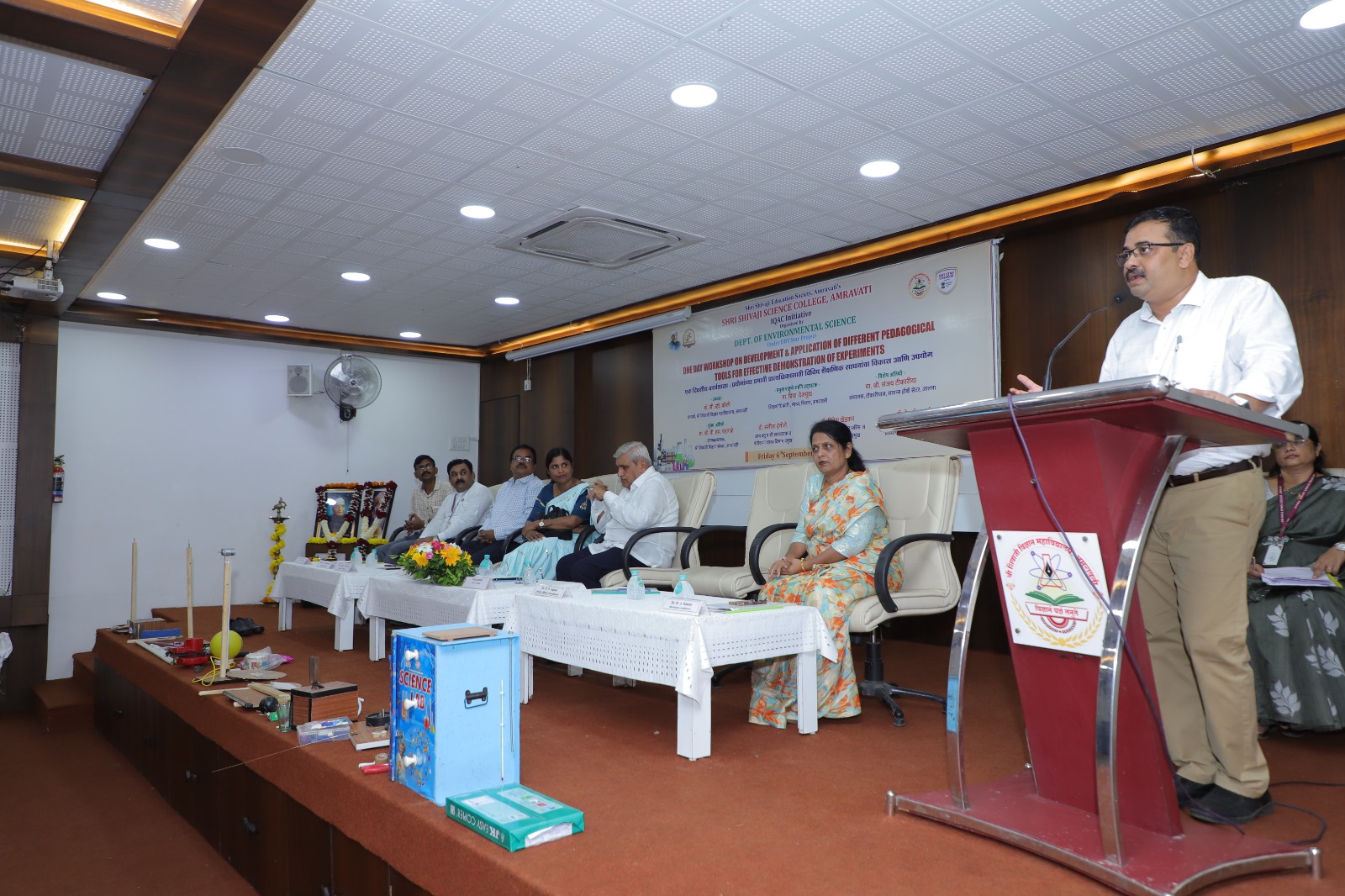 Respected Principal of the college addressing the teacher participants