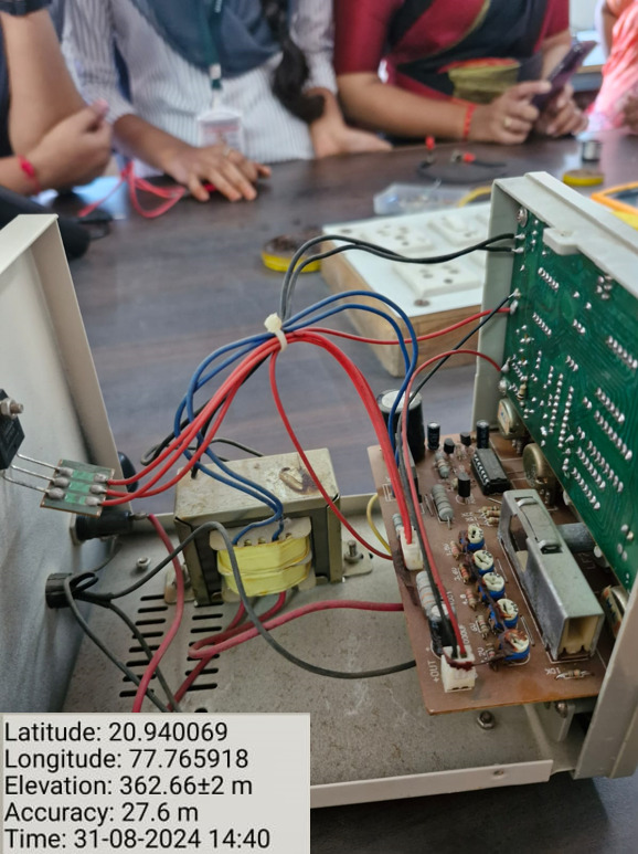 Mr. Bhende demonstrated techniques for testing Power Supply