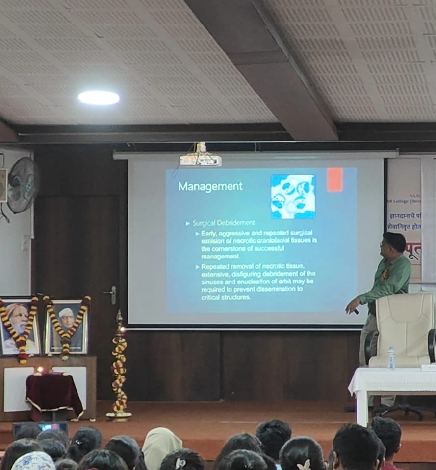 Dr. Murkey delivering guest lecture
